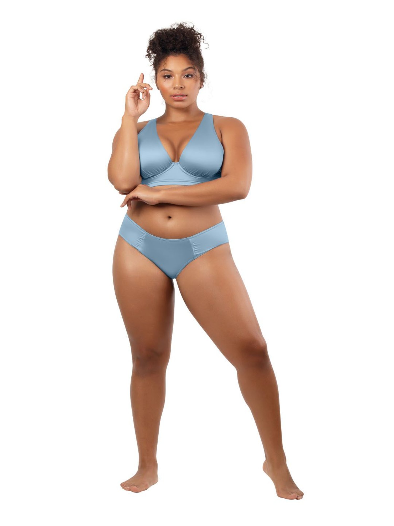 PARFAIT Dream Blue Longline Plunge Top