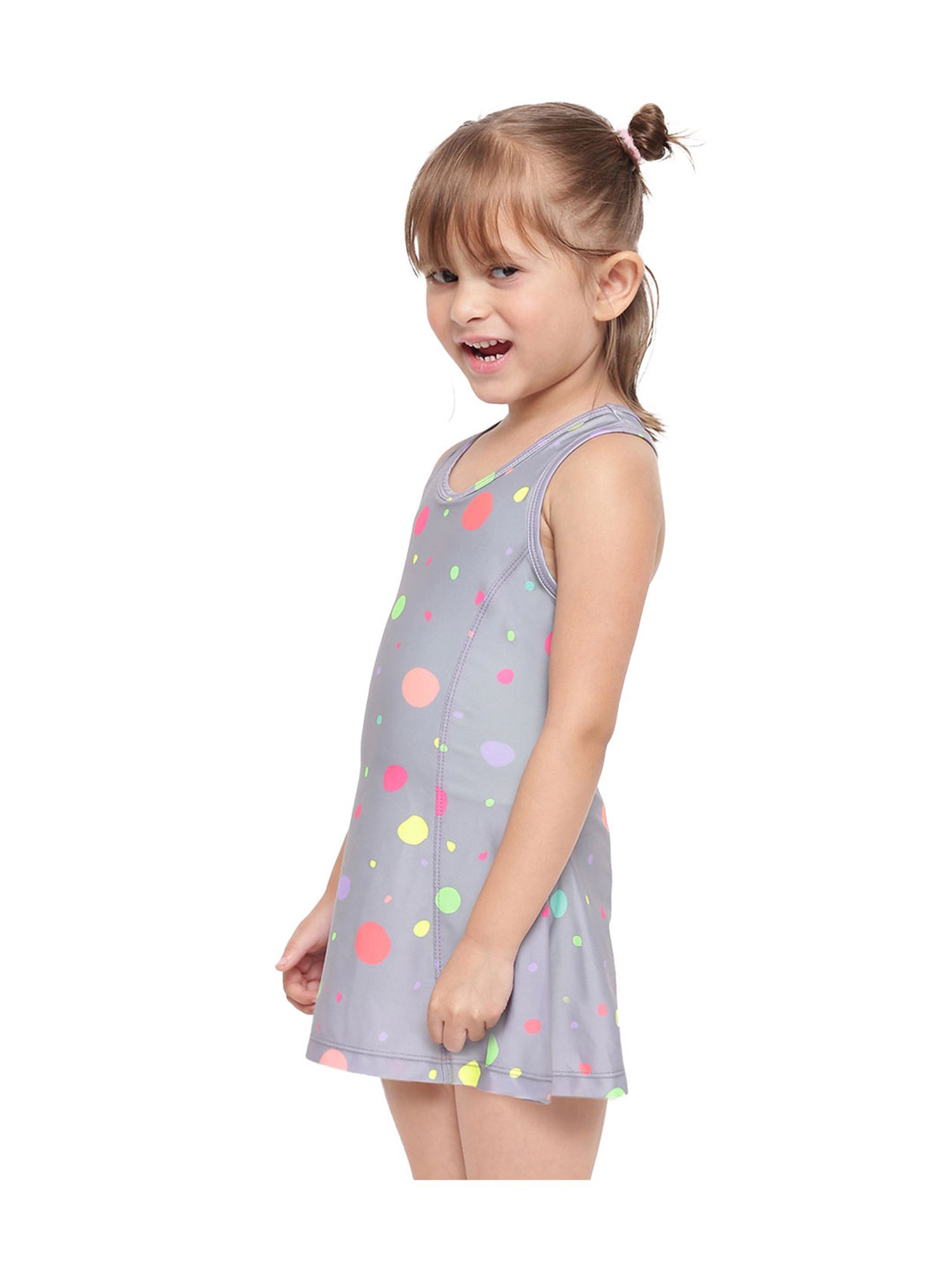 IO Kids Grey Printed Dress