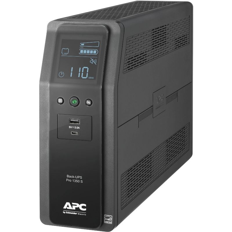 APC by Schneider Electric Back-UPS Pro BR BR1350MS 1350VA Tower UPS - Tower - 16 Hour Recharge - 3.30 Minute Stand-by - 120 V AC Input