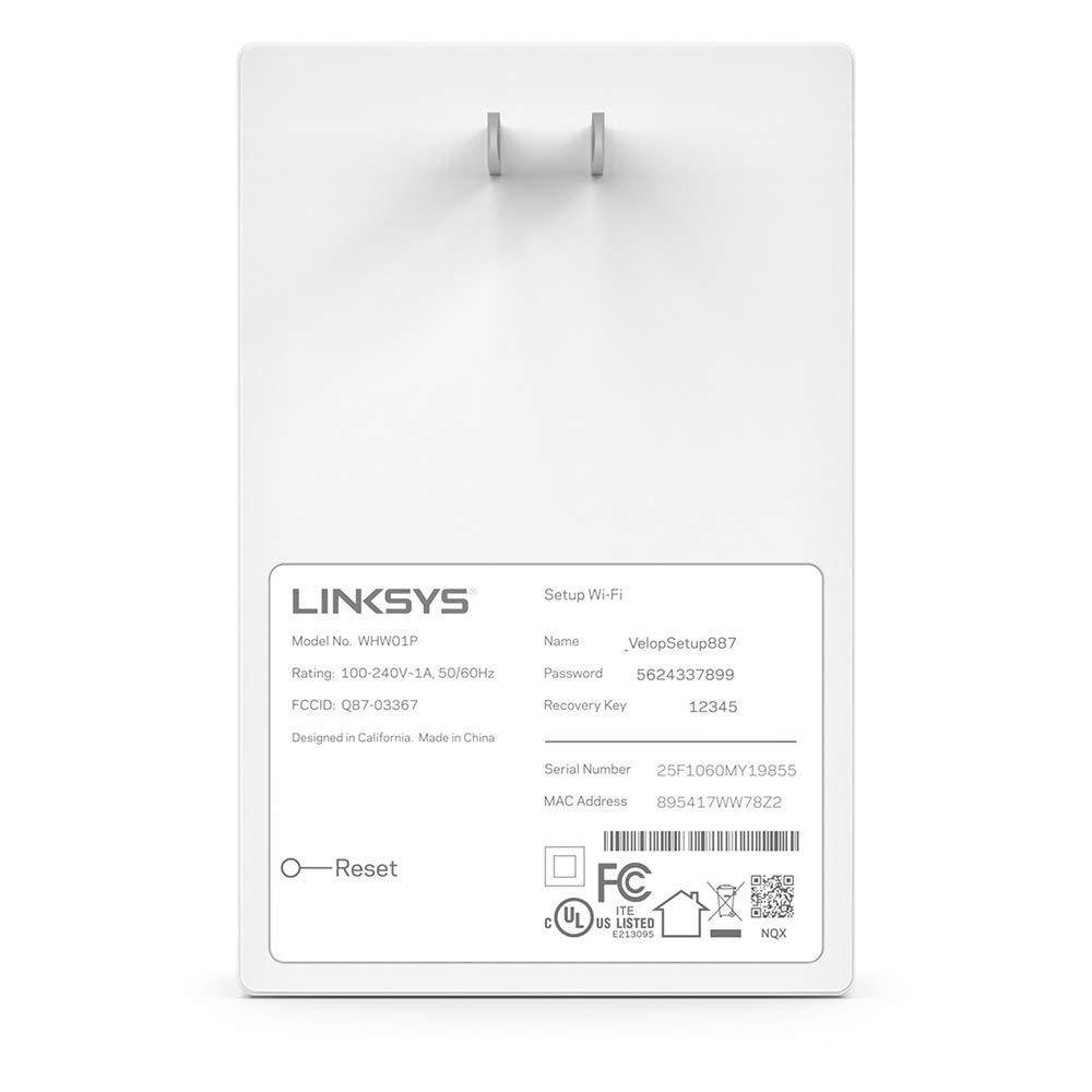Linksys Velop Whole Home Wifi Intelligent Mesh System Wall Plug-In, Works with Your Velop System to Extend Range & Speed