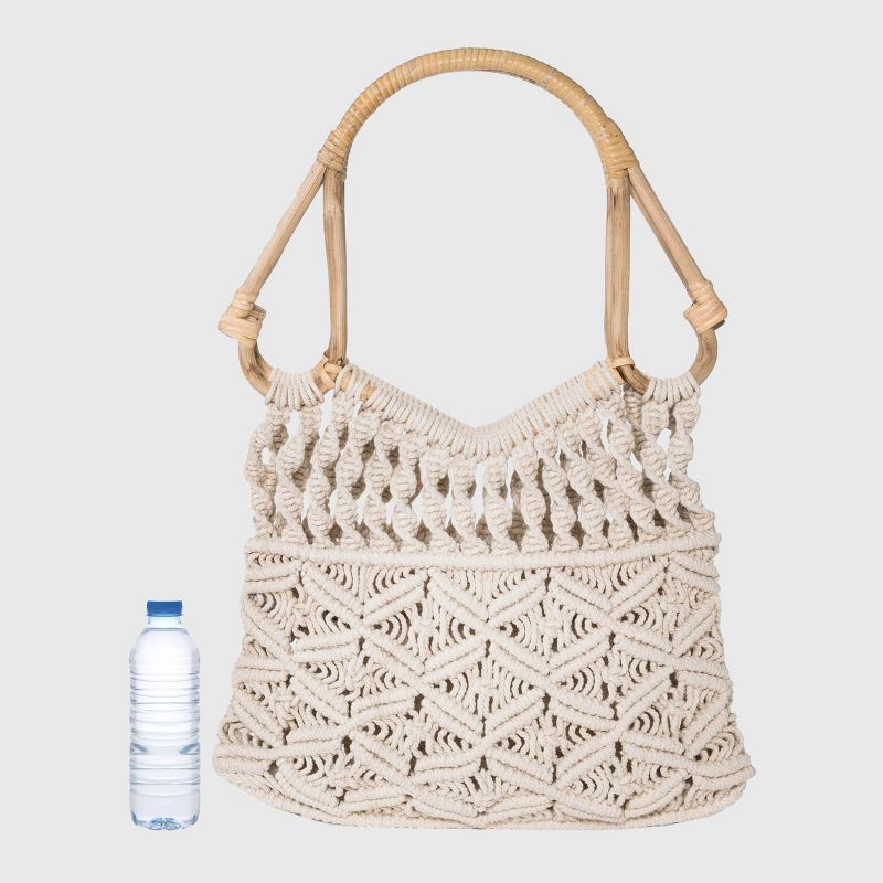 Floral Print Inside Pocket with Zipper Tote Handbag - Universal Thread™ Natural