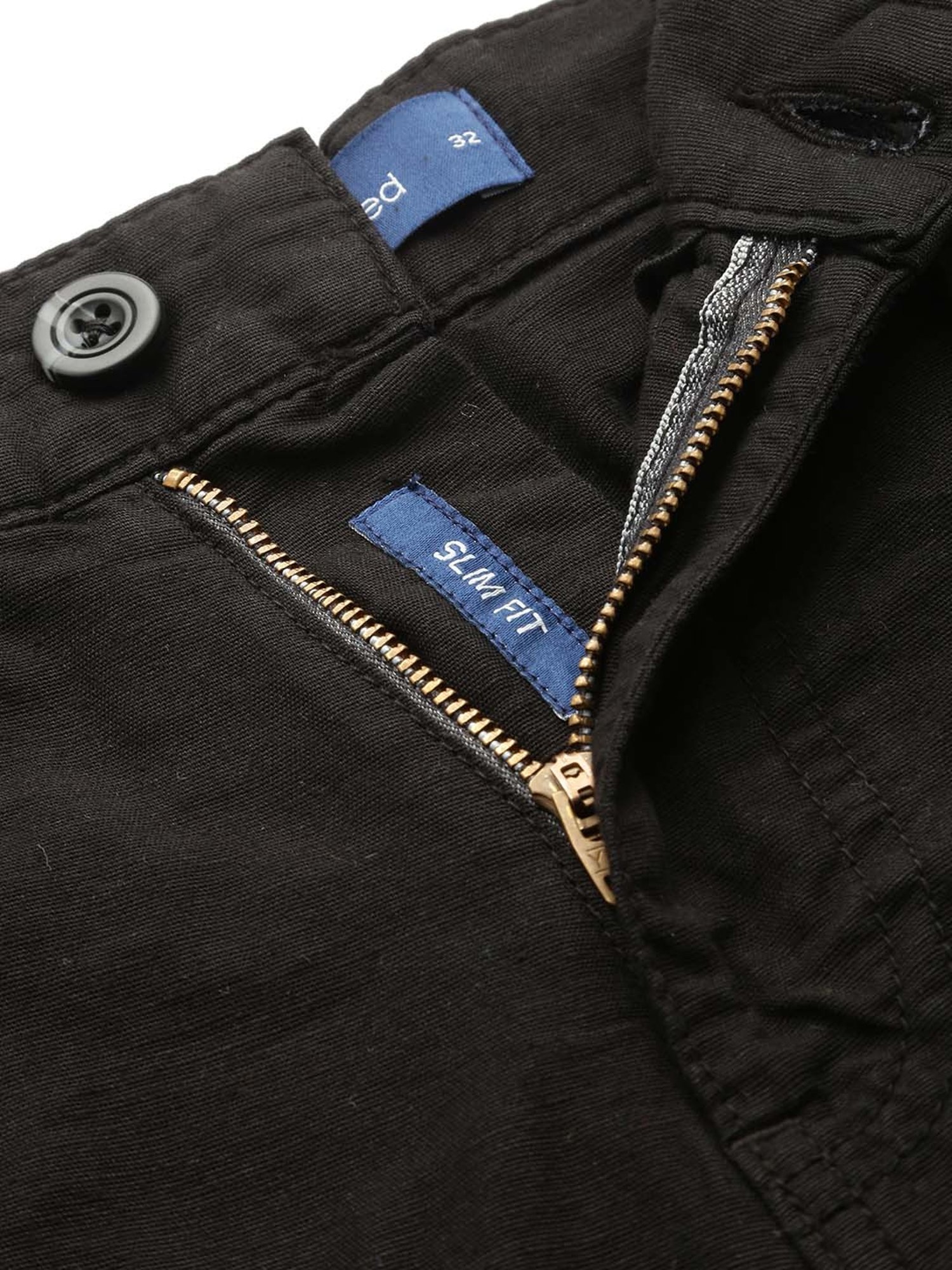 Bene Kleed Black Slim Fit Cotton Linen Shorts