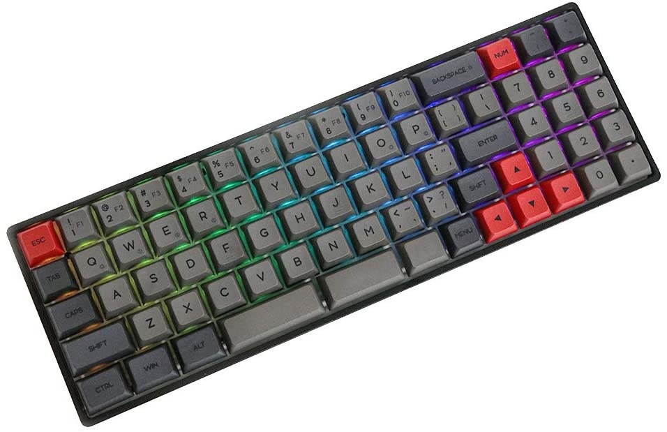 EPOMAKER GK73XS RGB Hotswap 68% Bluetooth Mechanical Keyboard with Independent F/Num/Arrow Keys, Split Spacebar, 1900mAh Battery, Fully Programmable for Gamers (Gateron Blue Switch, Grey Black)