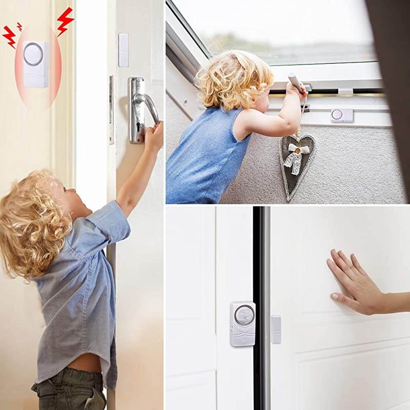 Door and Window Alarm for Home Time Delay Alarm Magnetic Window Alarm Sensors for Home Security Loud 110 dB 8 Pack