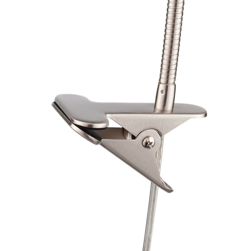 15" Carter Clip Arm Adjustable Gooseneck Table Lamp Brushed Nickel - Globe Electric