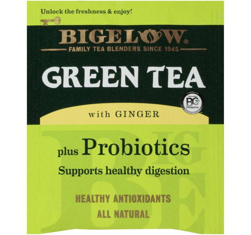 Bigelow Green Tea with Ginger plus Probiotics Tea Bags - 18ct