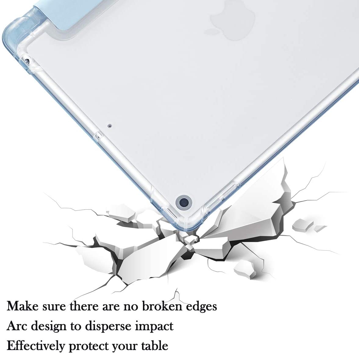 Mazepoly Compatible for Apple iPad 10.2 inch 8th/7th Generation 2020/2019 Case with Apple Pencil Holder, Slim Soft Silicone Smart Trifold Stand Protective Cover Case (Dark Green)