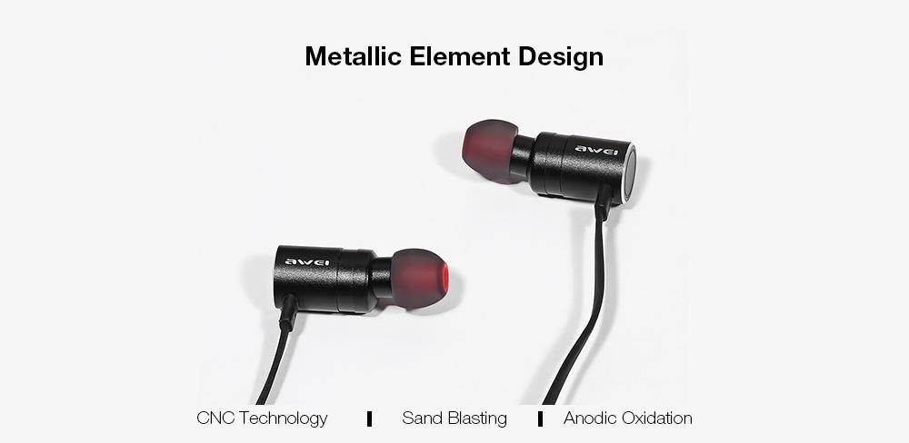 Awei AK8 IPX4 Waterproof Magic Magnet Attraction Bluetooth 4.1 Sports Earphones with Microphone For iPhone Samsung Xiaomi (Gold)