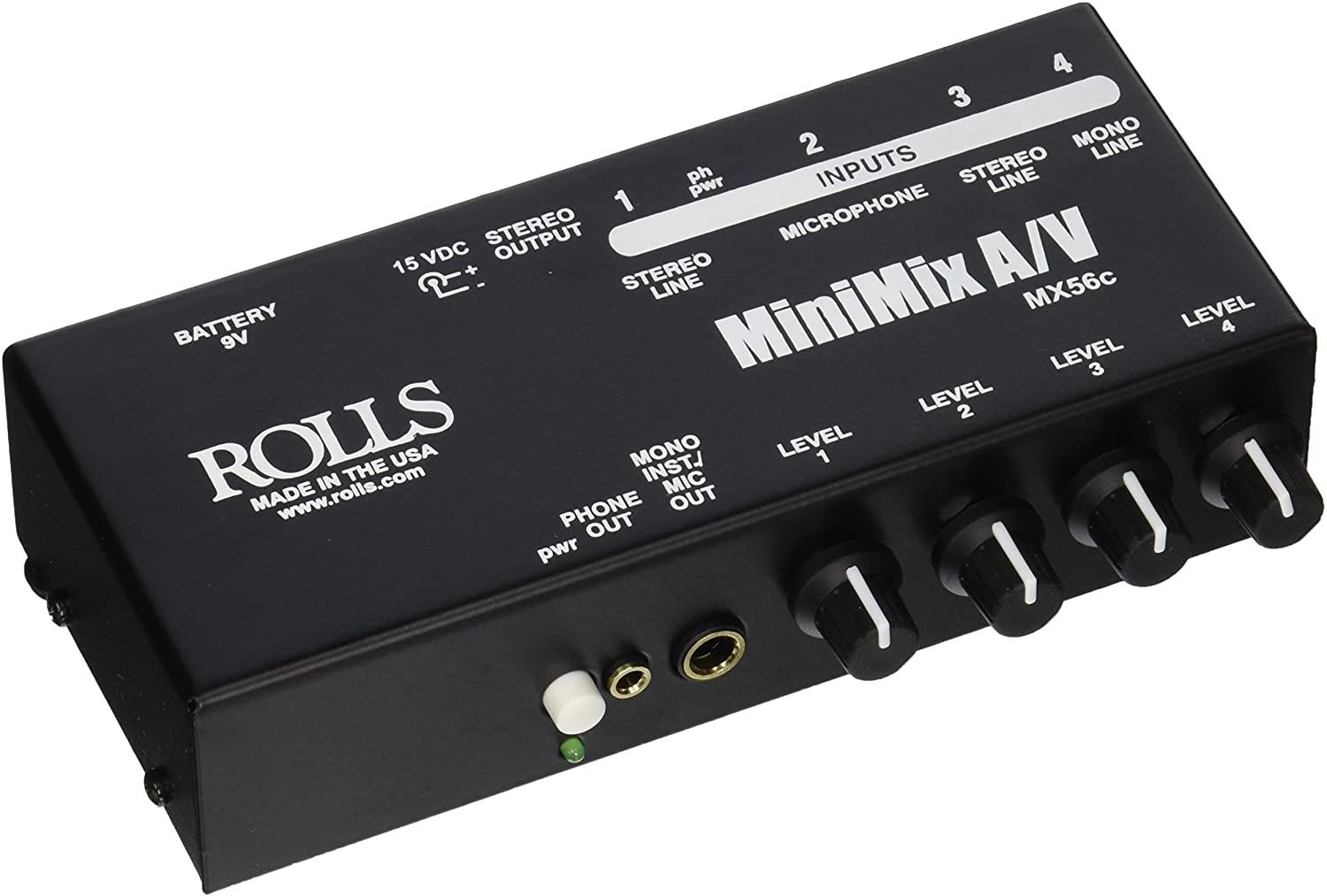 Rolls MX56C MiniMix A/V Battery Powered Mixer