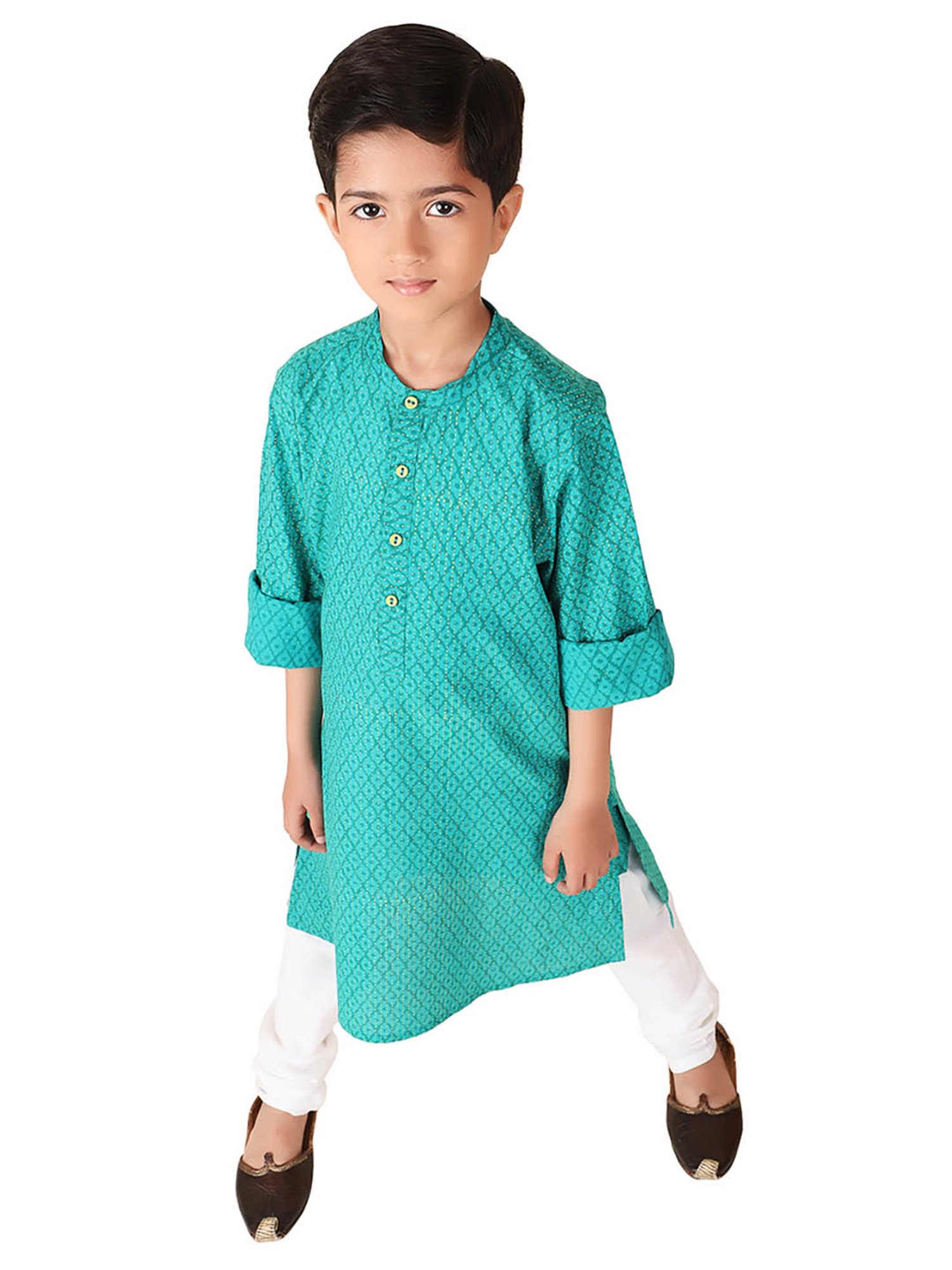 TABARD Kids Red Printed Full Sleeves Kurta
