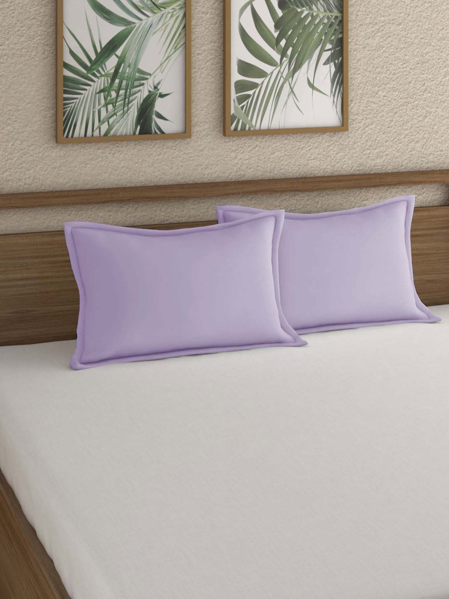 Pizuna 100% Cotton 400 TC Pillow Cover, Standard, Lavender Frost, 2 Pieces