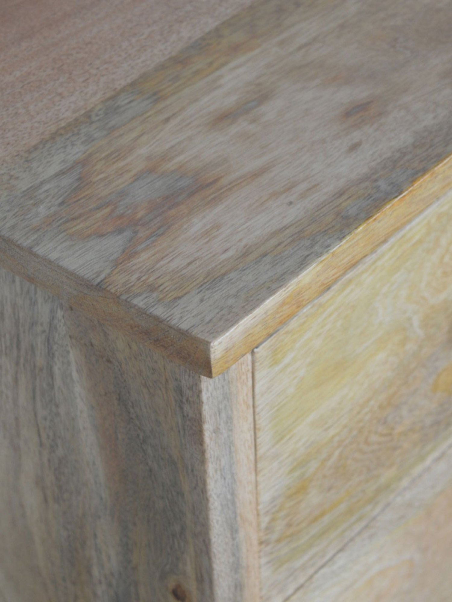 Fabindia Brown Sheesham Wood Textured Cabinet