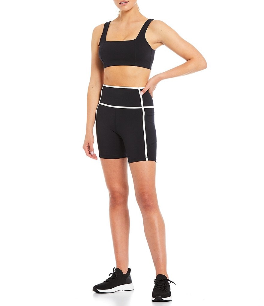 Antonio Melani Active Reaction High Waist Contrast Trim 6#double; Pull-On Biker Shorts