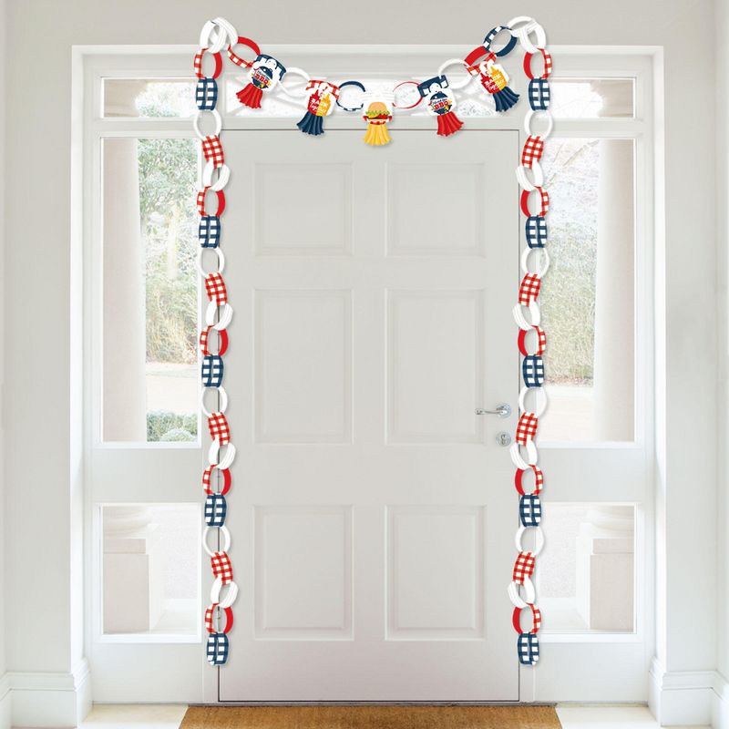 Big Dot of Happiness Missed You BBQ - 90 Chain Links and 30 Paper Tassels Decoration Kit - Backyard Summer Picnic Party Paper Chains Garland - 21 feet
