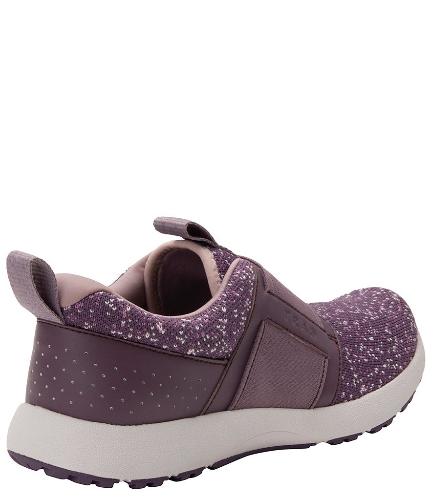 Traq by Alegria Volition Eggplant Rain Dream Fit Knit Pedometer Slip-On Stretch Sneakers