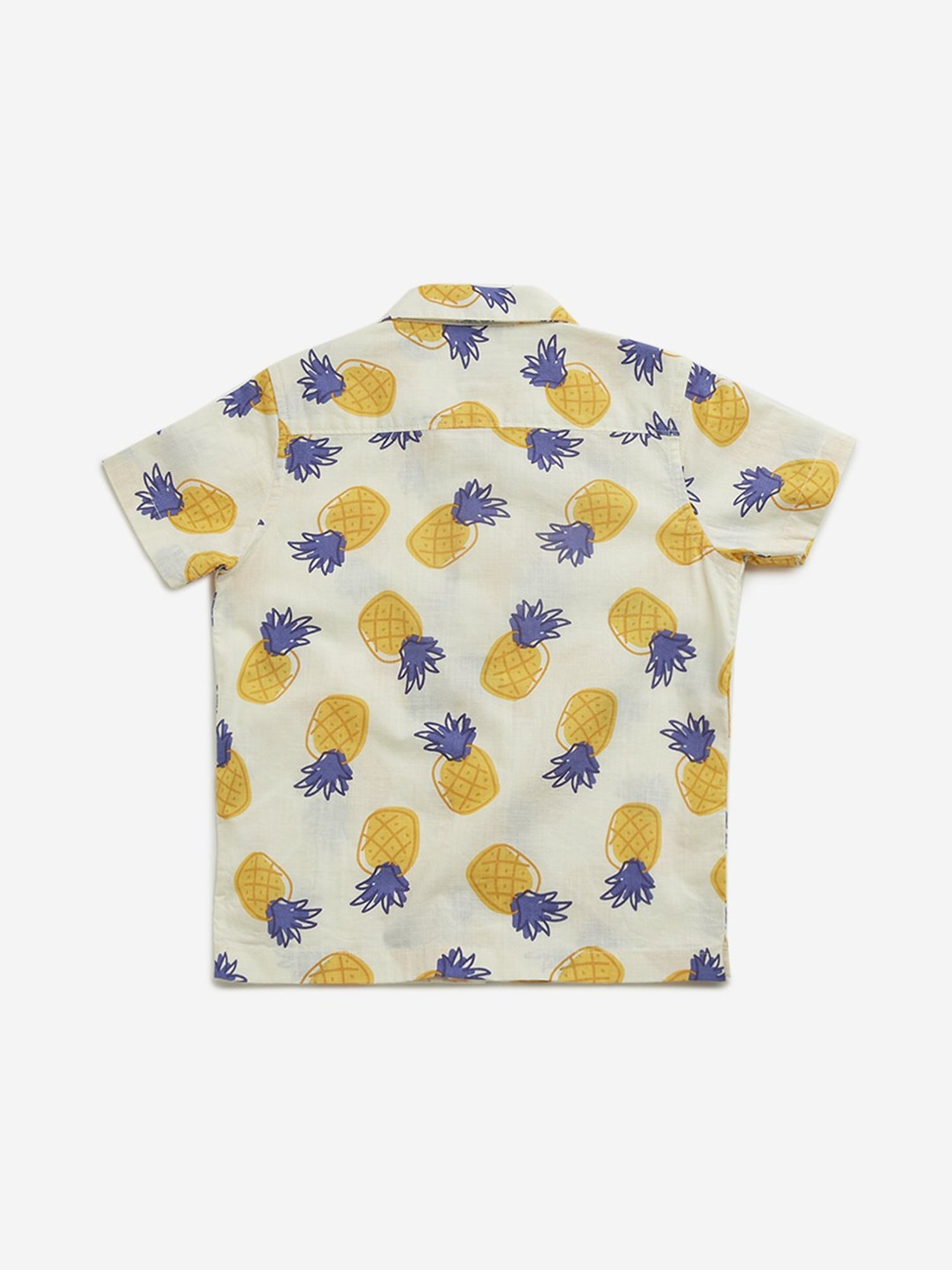 HOP Kids by Westside Yellow Pineapple Pattern Shirt