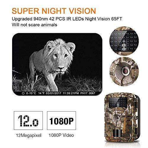 Trail Camera Full HD 1080P Hunting Game Camera 940nm Motion Activated Night Vision 65ft Waterproof Scouting Cam 24 Wireless Video Camera for Wildlife MonitoringHome Security88E