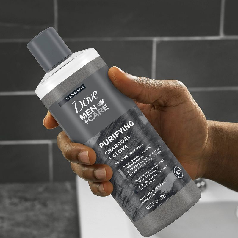 Dove Men + Care Purifying Charcoal + Clove Hydrating Body Wash Soap - 18 fl oz