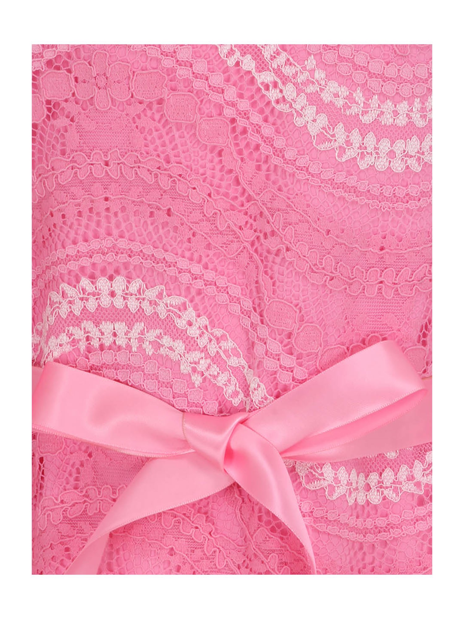 Cutecumber Kids Pink Applique Dress With Ribbon Belt