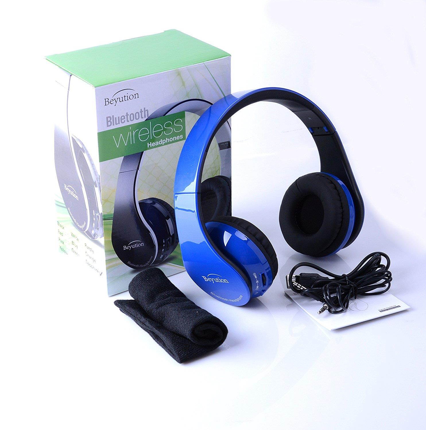 New Royalblue color Beyution513 Hi_Fi Over_ear Stereo Bluetooth Headphones__Built in Mic_phone talk with phone or listen musi