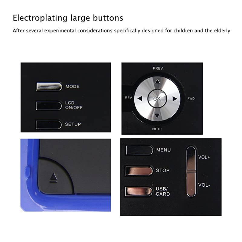 Handheld Portable DVD Player 95 Inch 270 Degree Swivel Screen Support Analog Tv Vcdcdmp3mp4usb Sd Card Slot Card Reader Gamefm Radio with Game Controller and Remote Controller Black