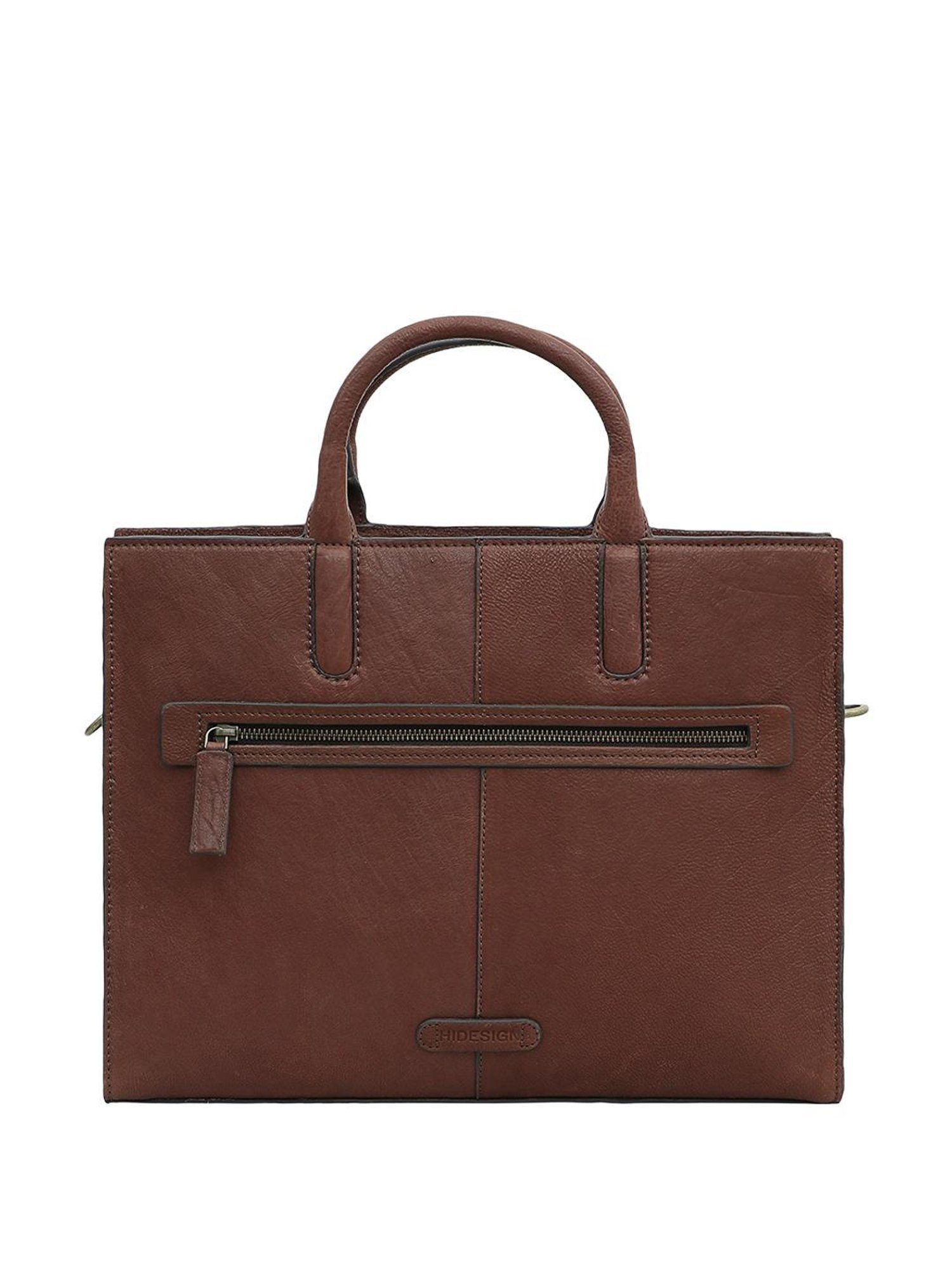 Hidesign Navigli 03 Large Mens Laptop Bag - Medium Brown