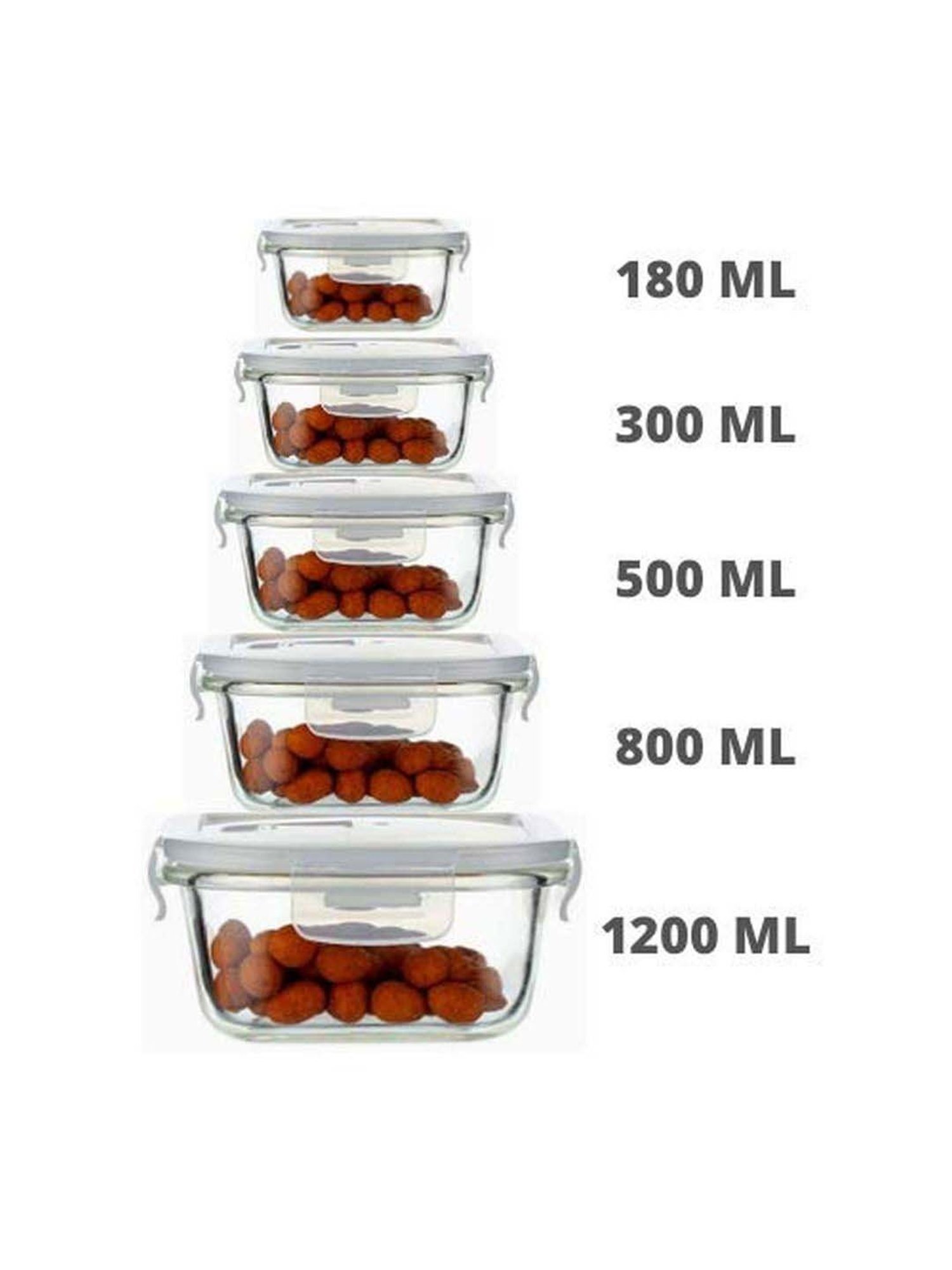 Aristo Silver Stainless Steel Storage Containers with Base Stand - Set of 7