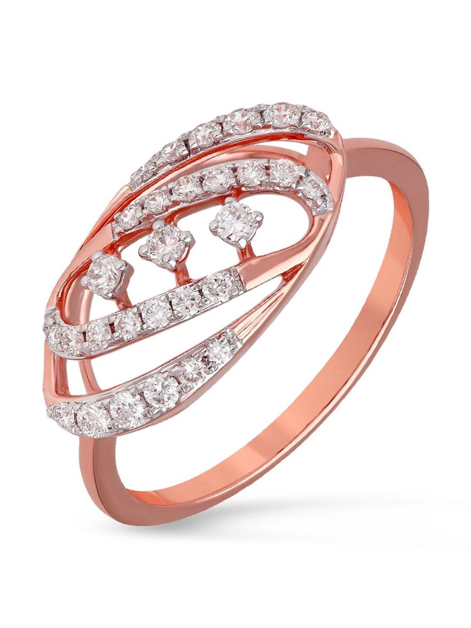 Malabar Gold and Diamonds 18k IGI Certified Diamond Rose Gold Ring for Women