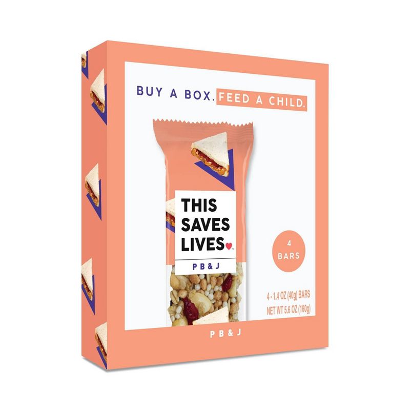 This Saves Lives Peanut Butter & Jelly Nutritional Bars - 4ct