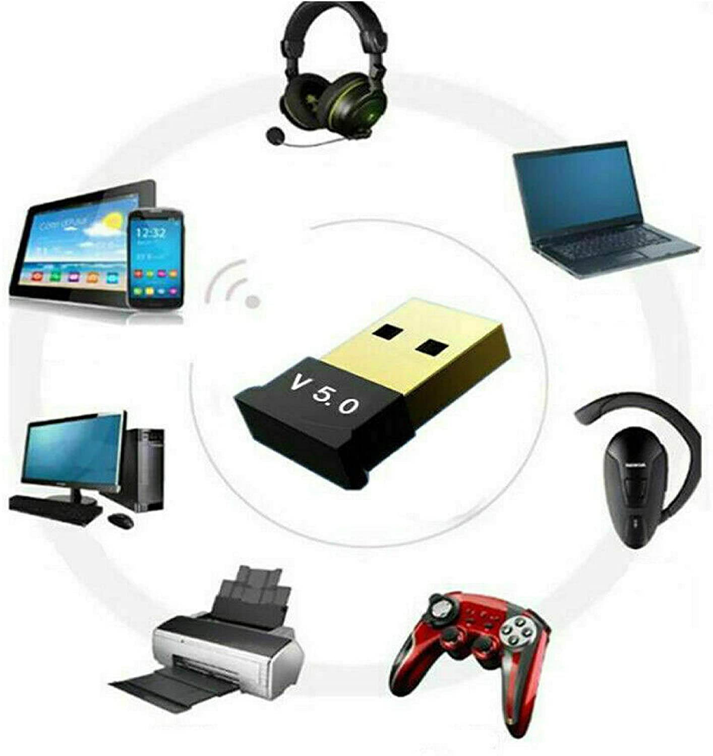 USB Bluetooth 5.0 Wireless Audio Music Stereo Adapter Dongle Receiver for TV PC