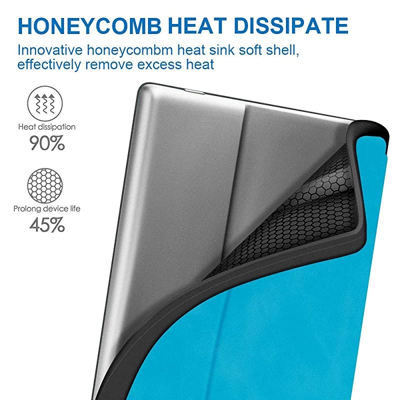 Case Fits AllNew Kindle Oasis 10th Generation ONLY 2018 and 2019 Release Multi Angle Viewing Vertical Flip Cover with Auto WakeSleepSky Blue