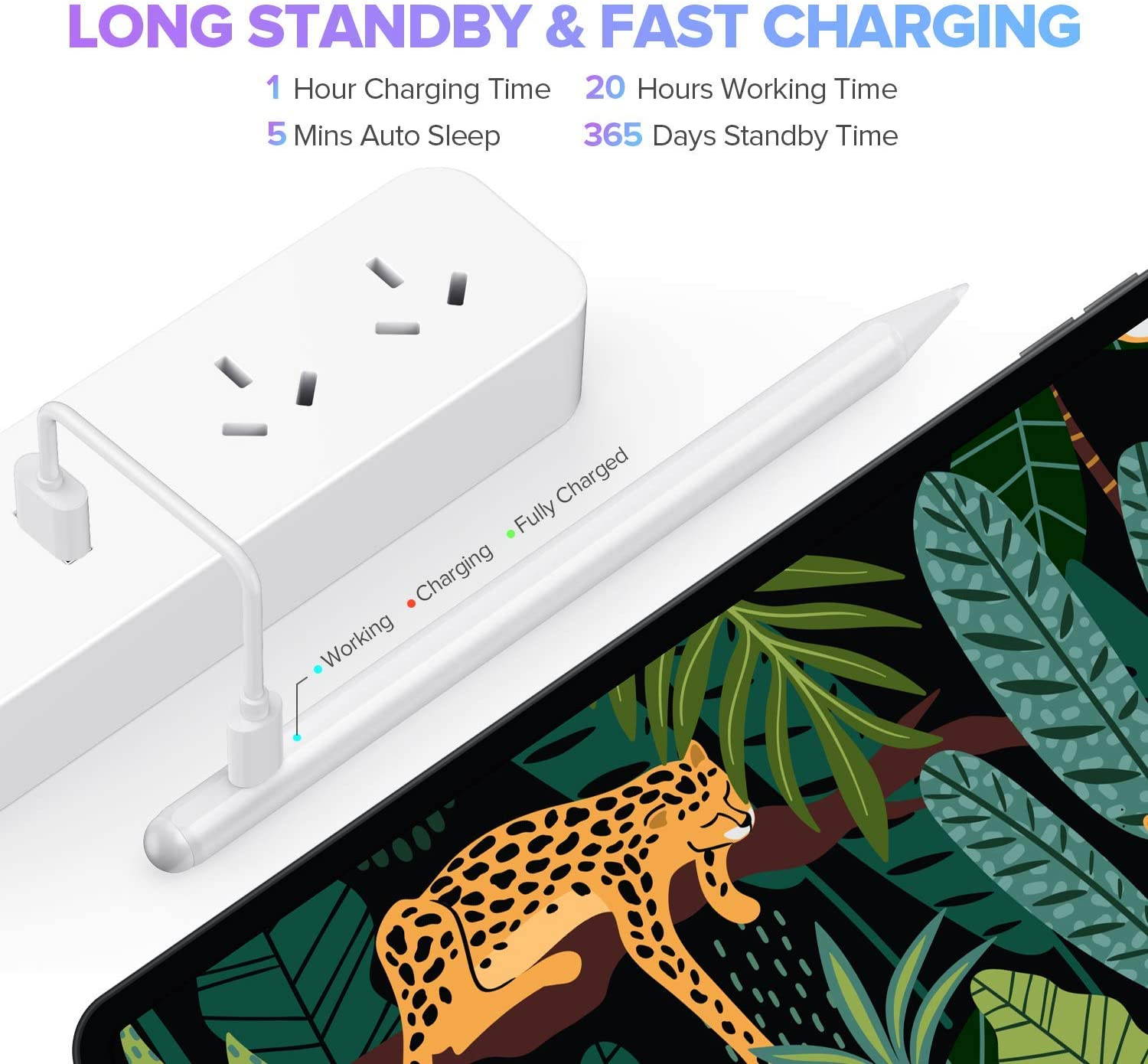 Touch pen for iPad precise writing / drawing with anti palm touch design function active touch pen compatible with iPad series (2018-2020) Apple iPad pro (11 / 12.9 inches) iPad air 3rd / 4th Gen iPad