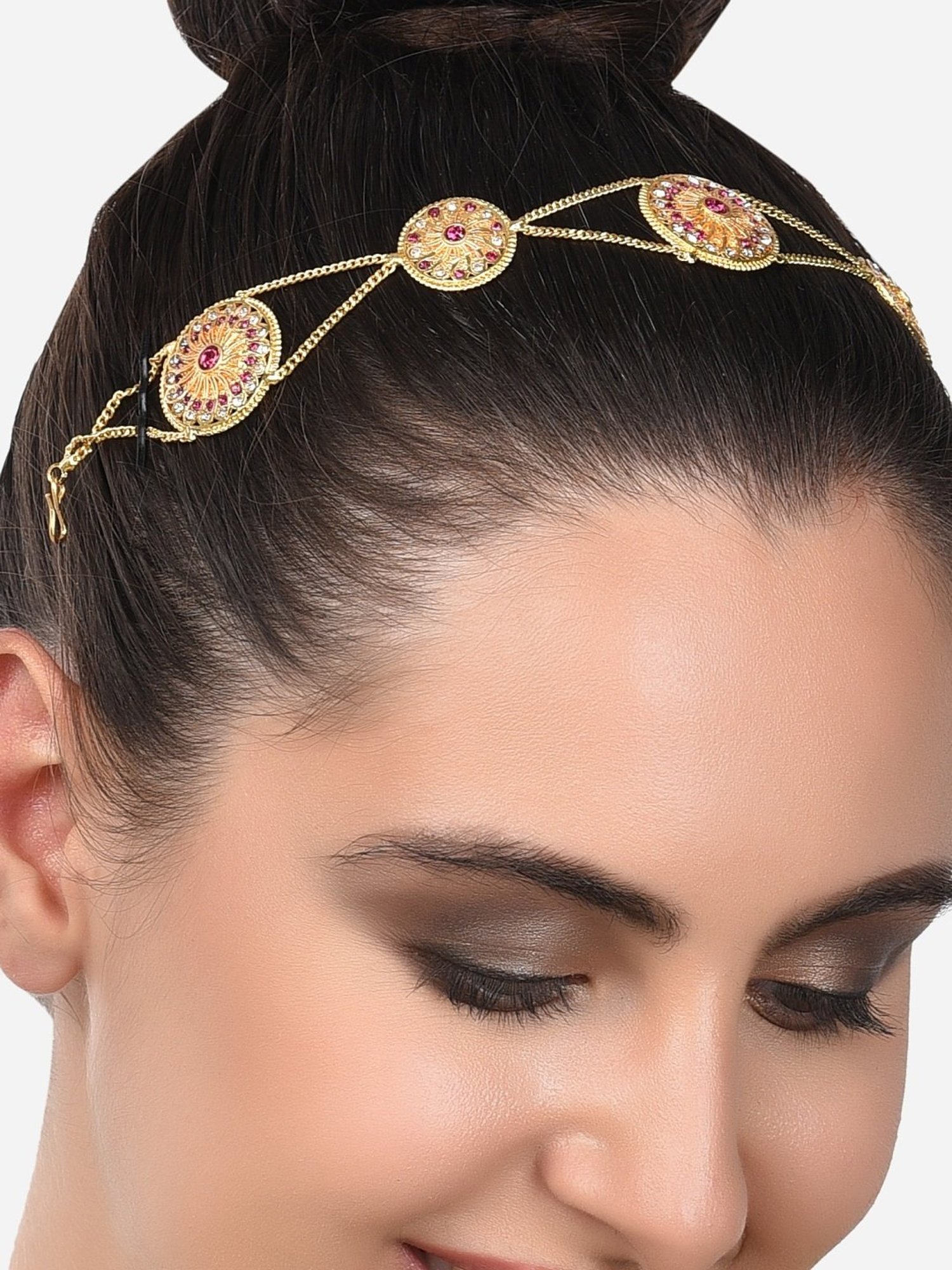 OOMPH White Pearls Wedding Hair Band