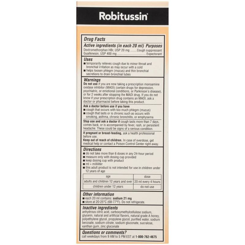 Robitussin Cough + Chest Congestion DM MAX Relief Liquid - Dextromethorphan - Honey - 8 fl oz