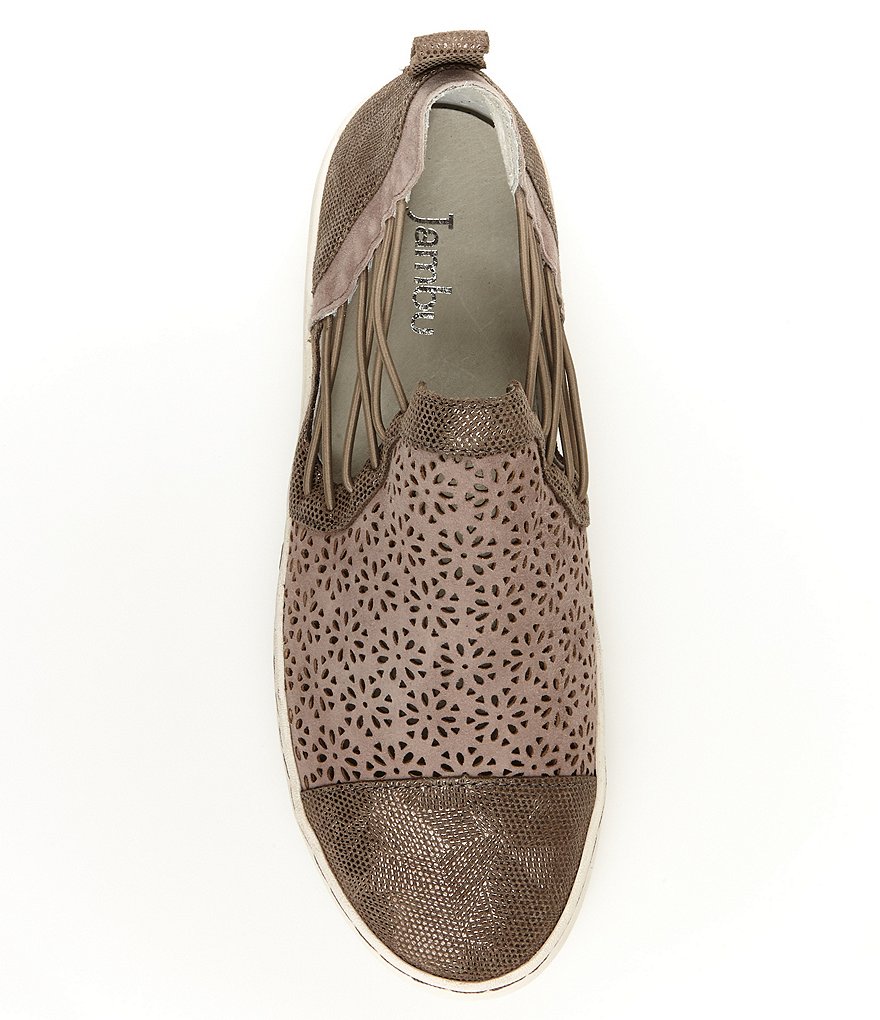 Jambu Erin Perforated Metallic Leather Slip On Sneakers