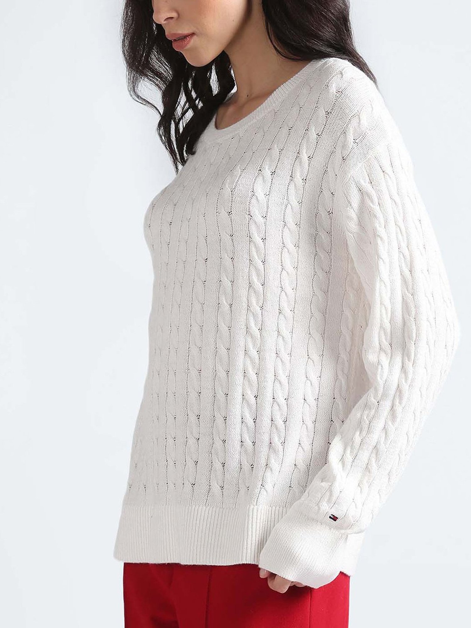 Tommy Hilfiger White Regular Fit Sweater