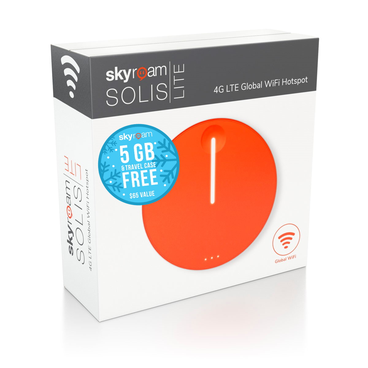Skyroam Solis Lite: International Mobile WiFi Hotspot | Global SIM-Free 4G LTE | Coverage in 130+ Countries | Get Data by The Day, Month, or GB | Free Case