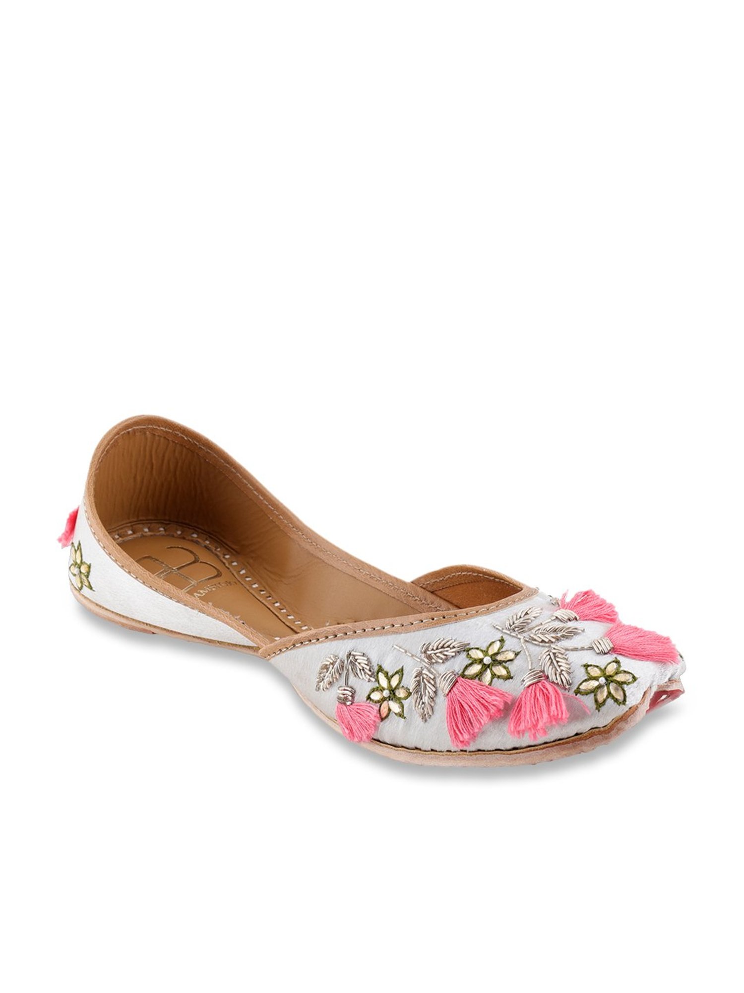 Glam Story Women's Zhuri Grey Ethnic Juttis