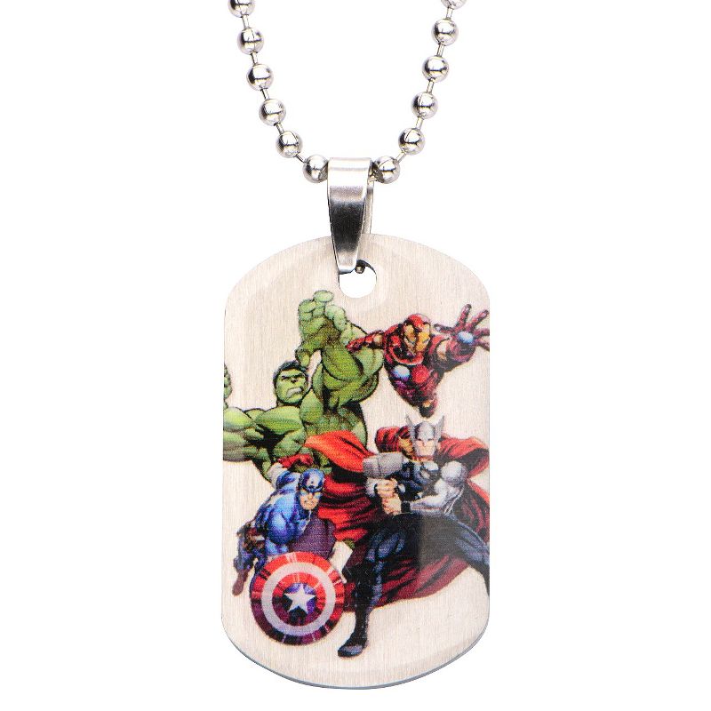 Men's Boys' Marvel Avengers Assemble Stainless Steel Dog Tag (18")