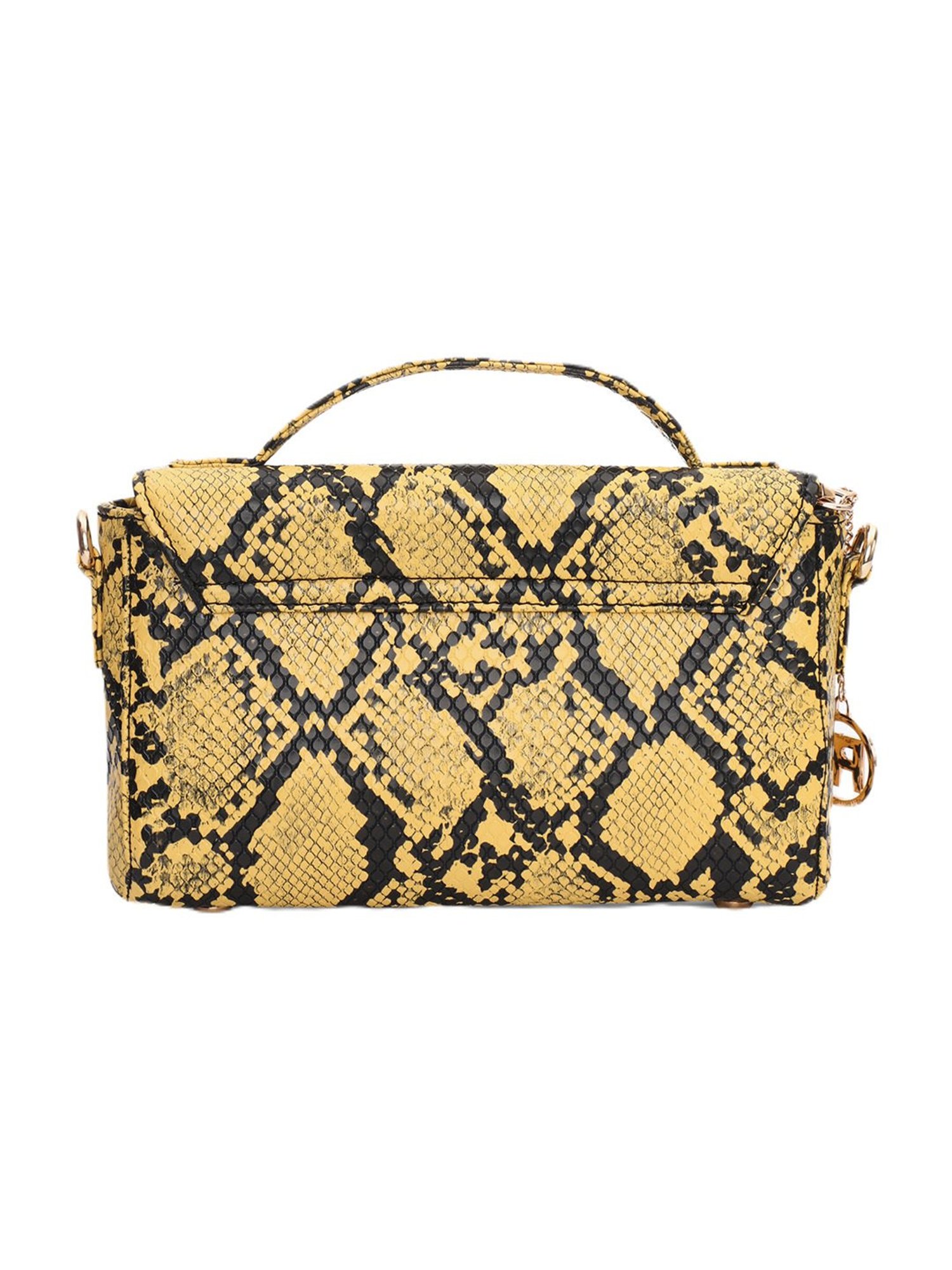 PELLE LUXUR Yellow Textured Small Purse Handbag