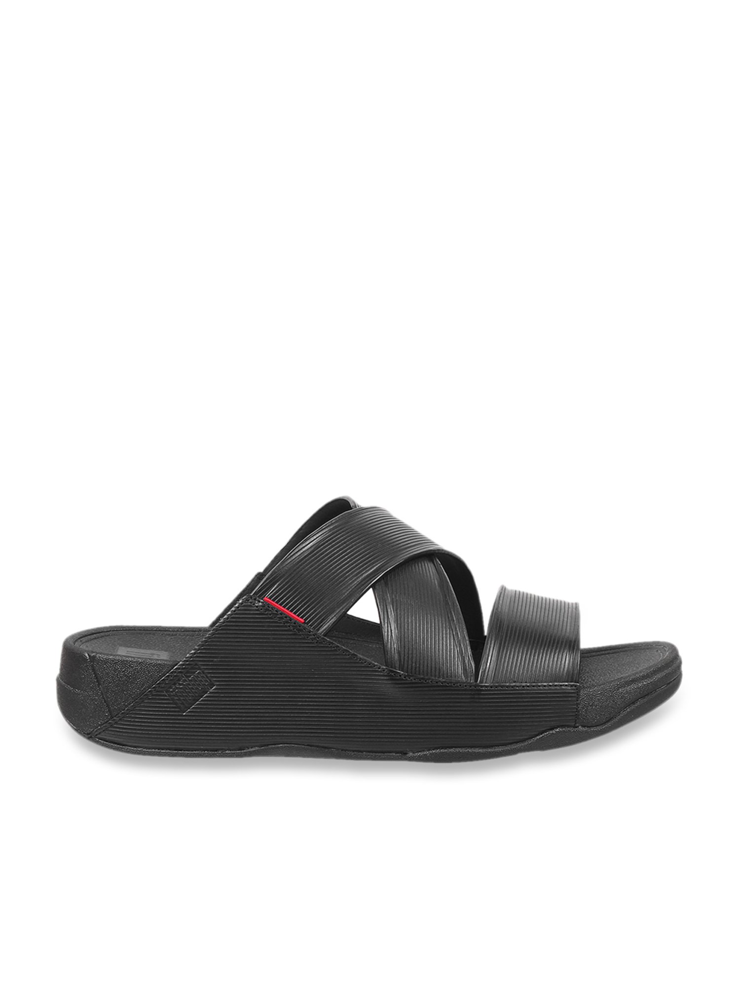 FitFlop Men's Black Cross Strap Sandals
