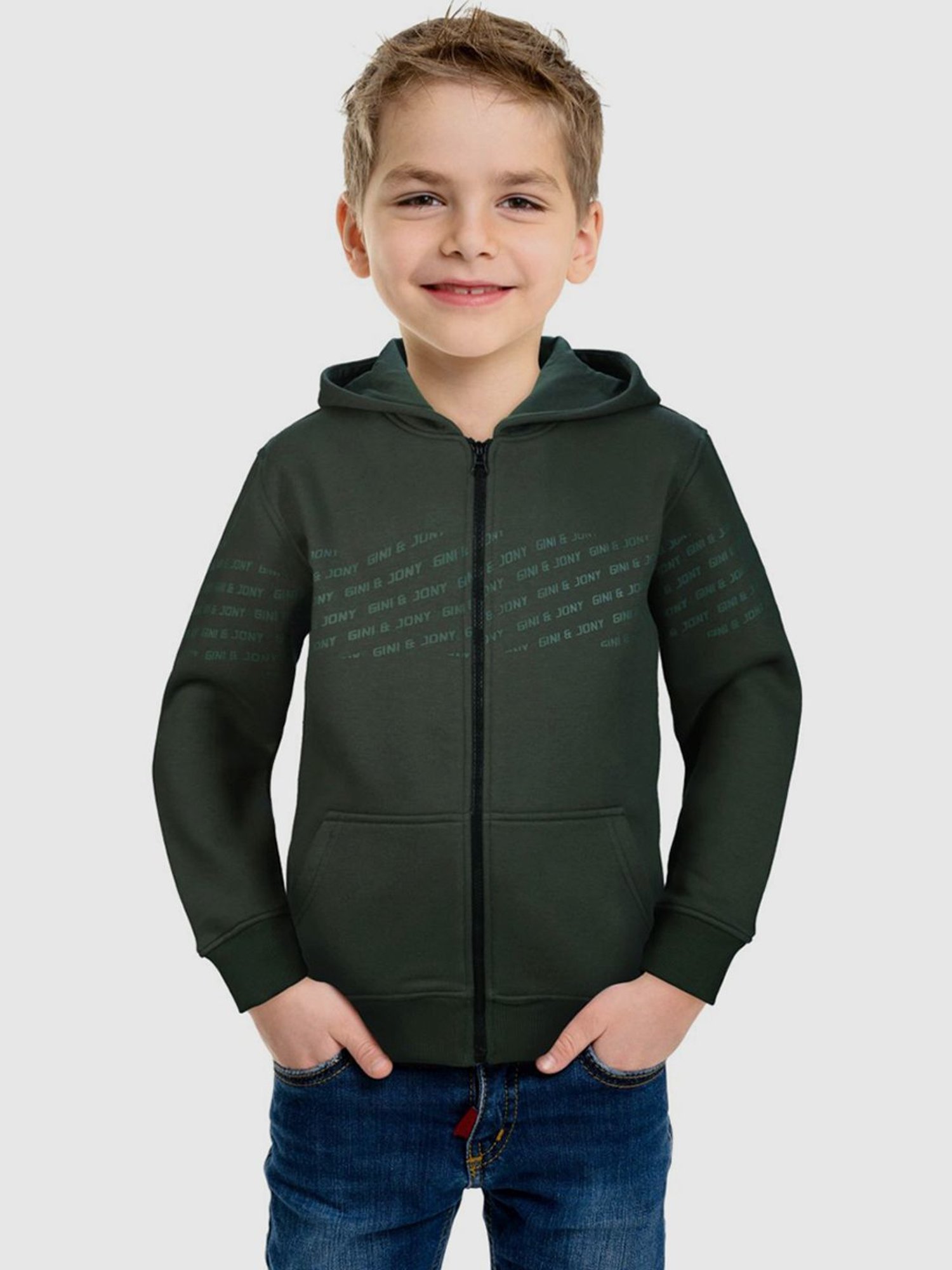 Allen Solly Junior Navy & Green Color Block Full Sleeves Jacket