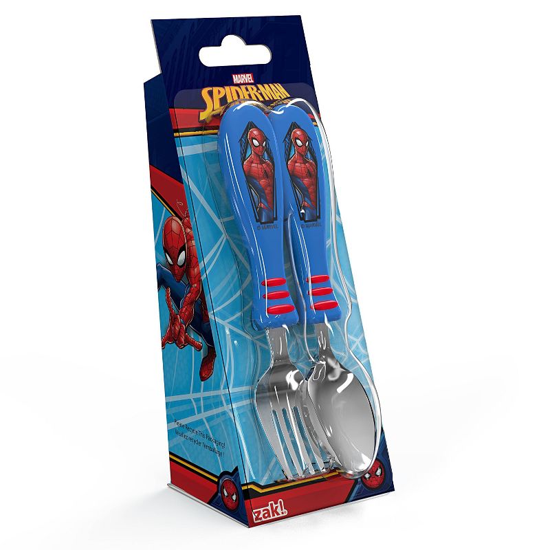 Zak Marvel Spider-Man Easy Grip 2pc Silverware Set Blue