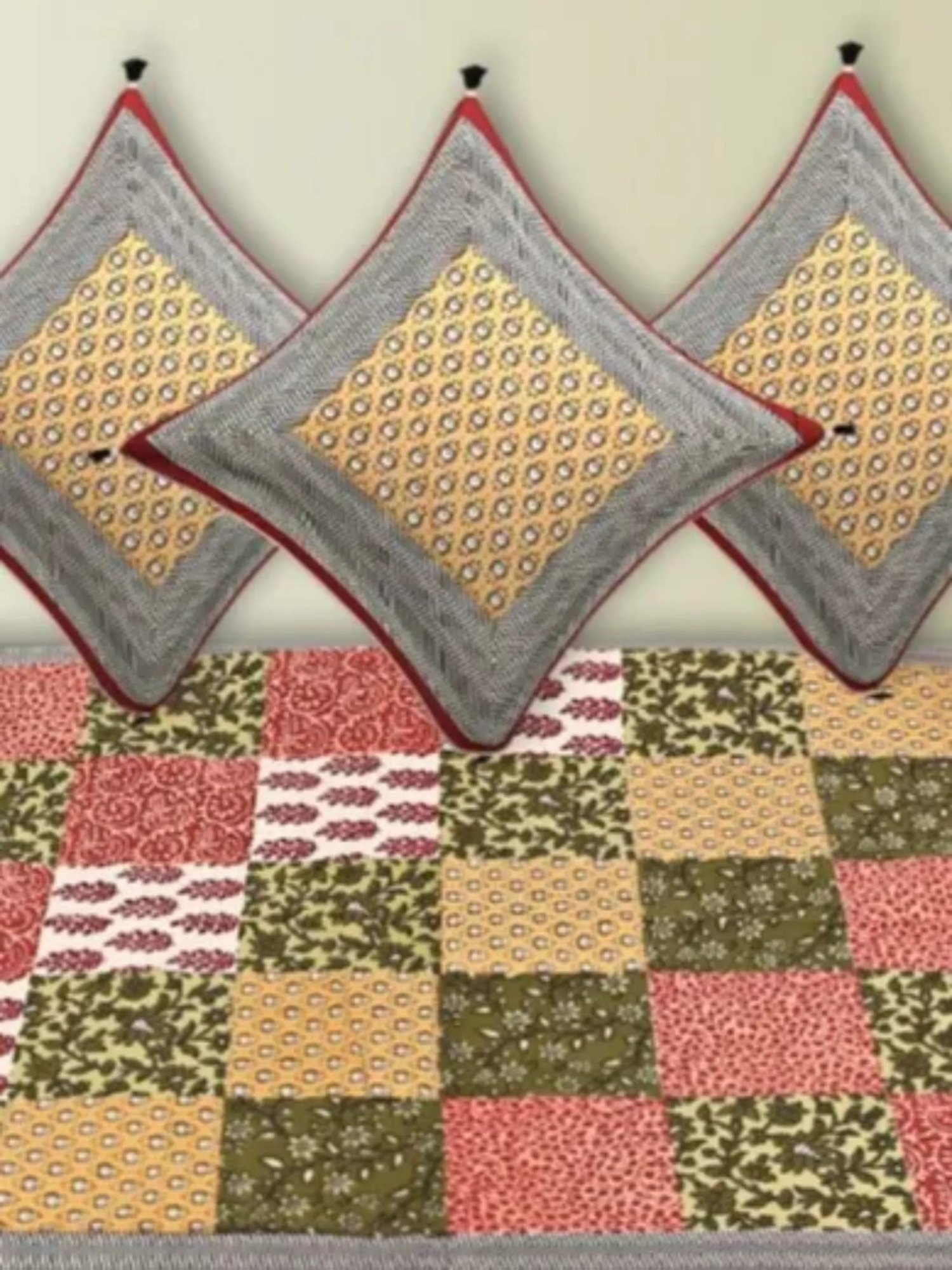 Maspar Blue Cotton 200 TC Reversible Duvet Cover Set