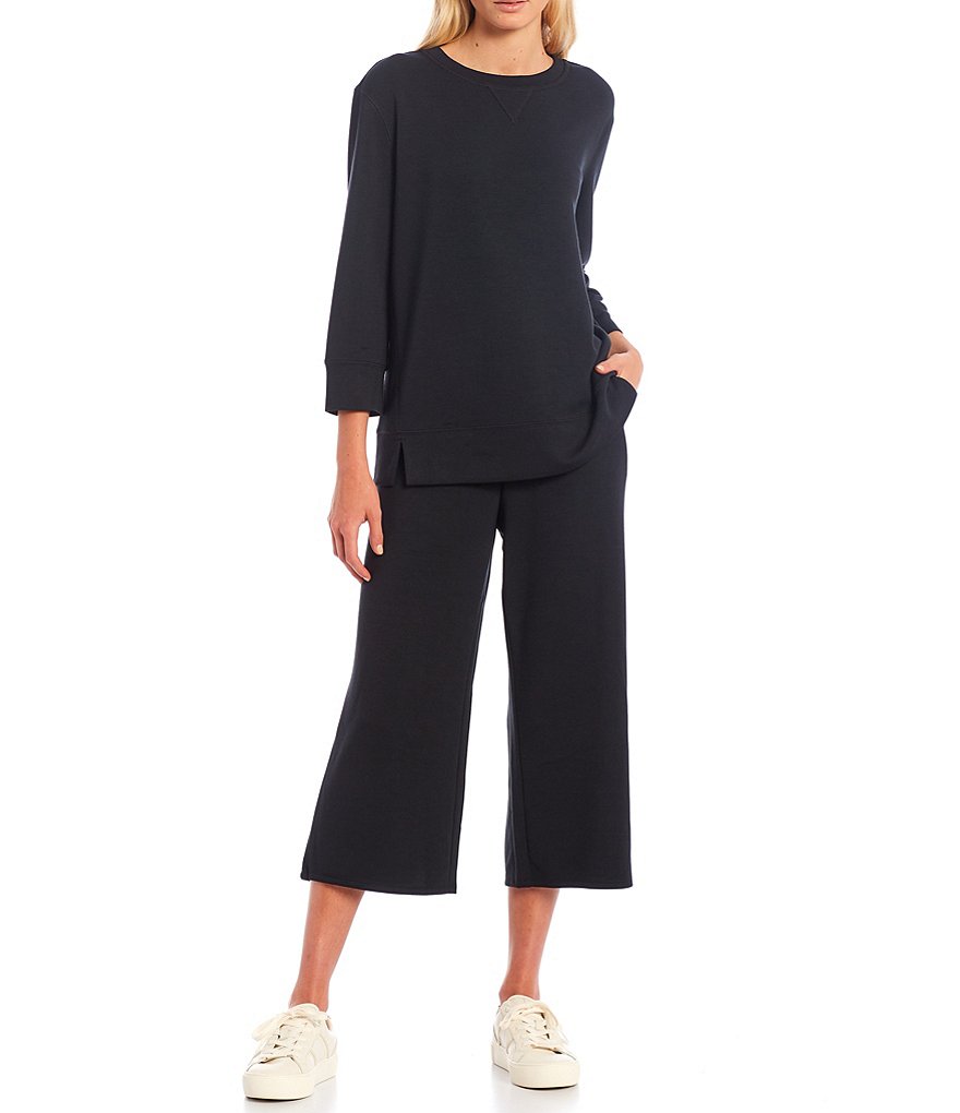 Westbound Soft Touch Crew Neck 3/4 Sleeve Coordinating Pullover