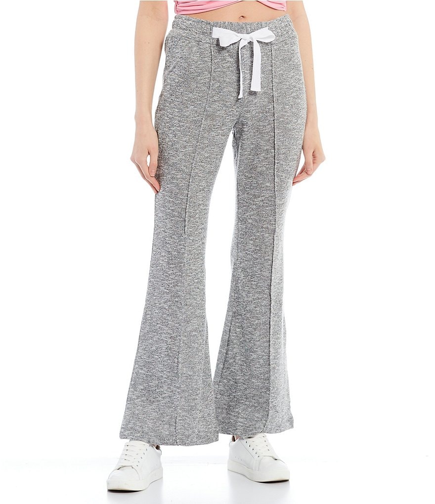 Love & Piece Mid-Rise Tie-Front Wide-Leg Knit Pants