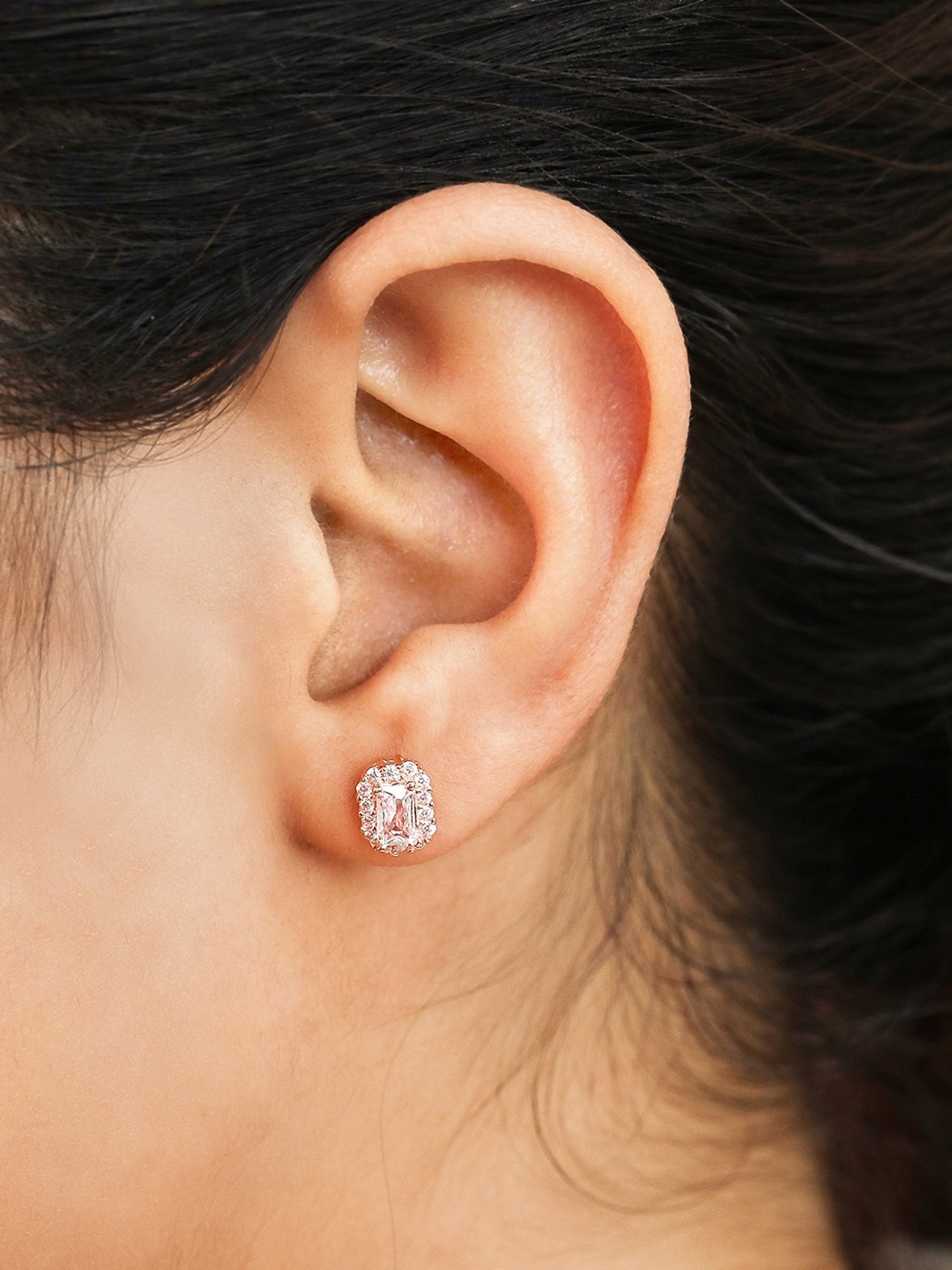 Zavya 92.5 Sterling Silver Radiant Sparkle Stud Earrings for Women