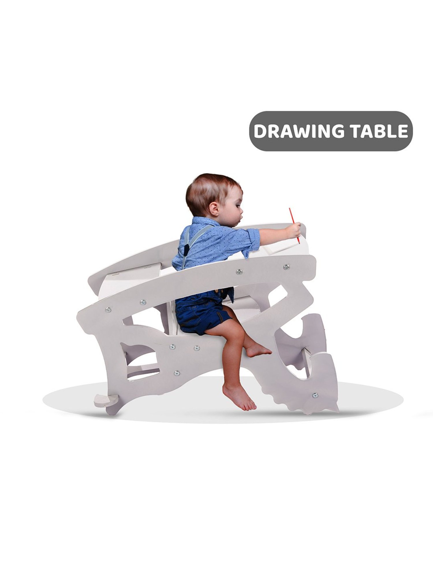 Kiddery White 3 in 1 Cavalla Rocking Horse