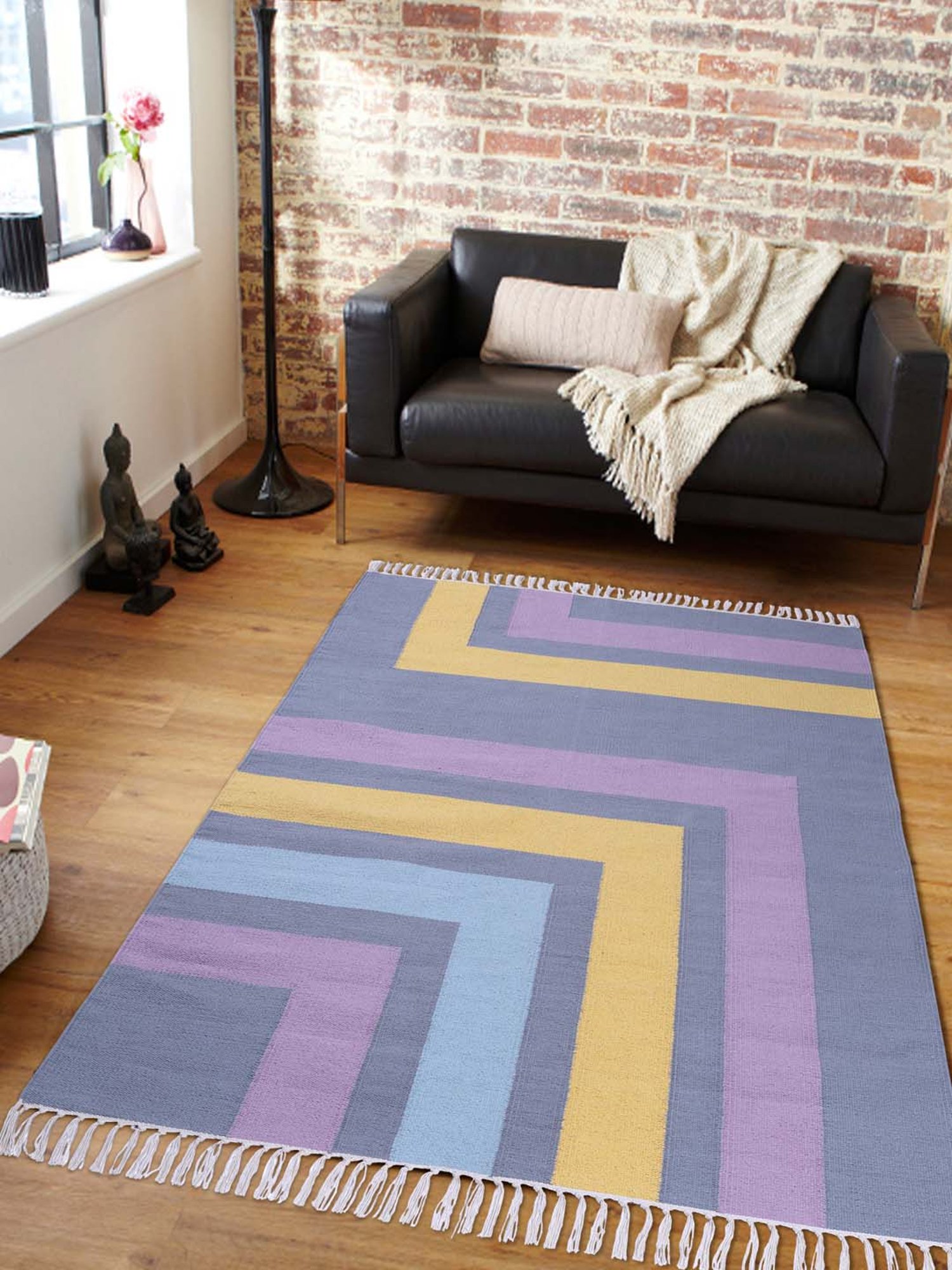 Bianca Red Microfibre Non-Slip Rug