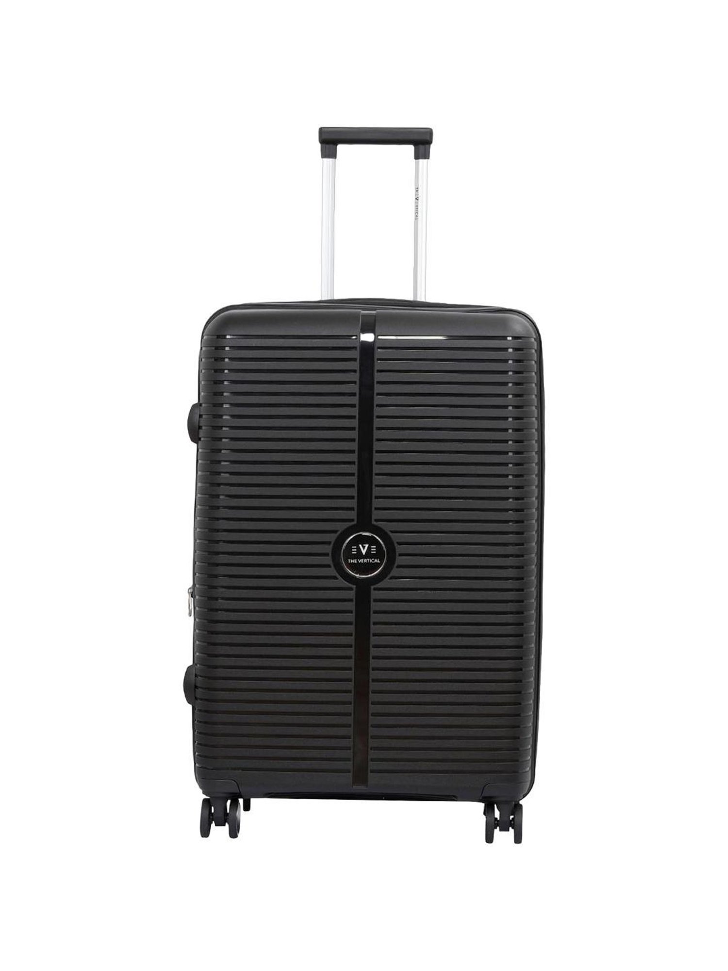 The Vertical Stellar Black Wheels 8 Large Hard Cabin Trolley Bag